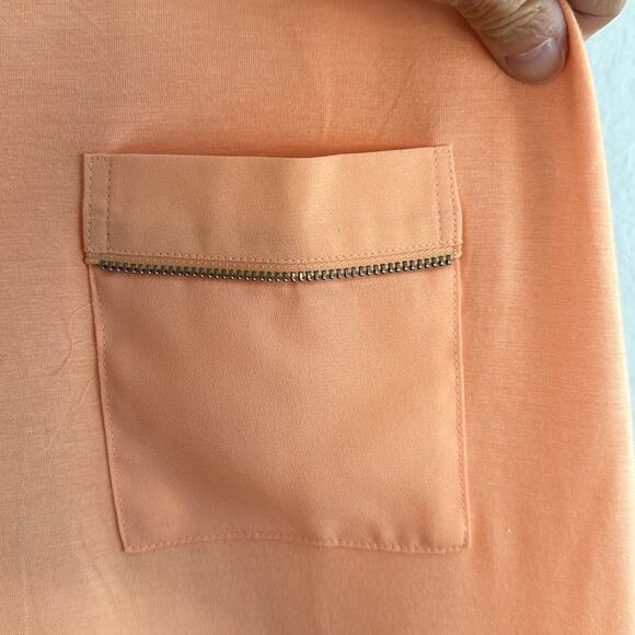 NEW Kenneth Cole Reaction Orange Rayon Blouse Pocket Large - Picture 4 of 8